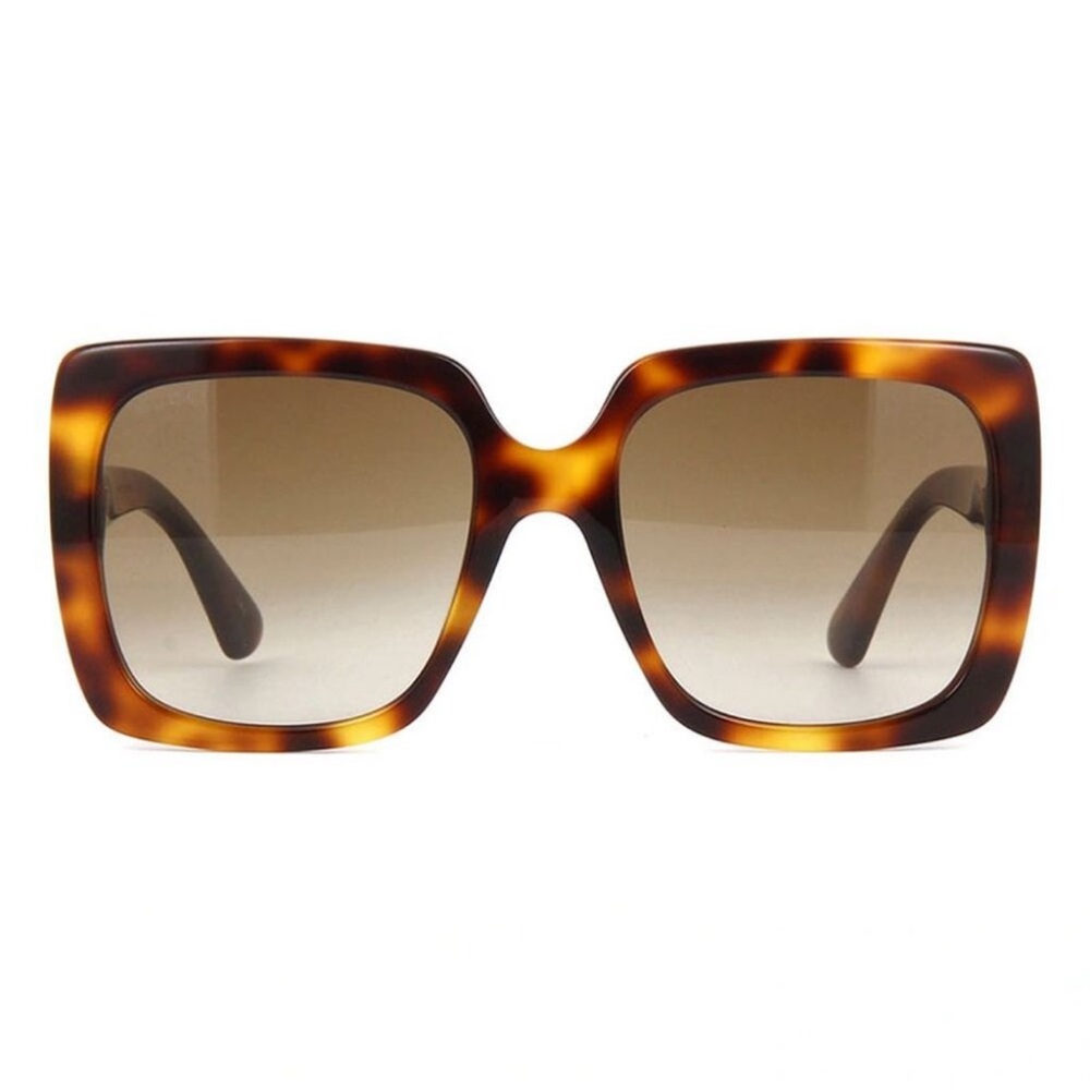 GUCCI Brown Havana Tortoiseshell Square Sunglasses - Picture 2 of 9